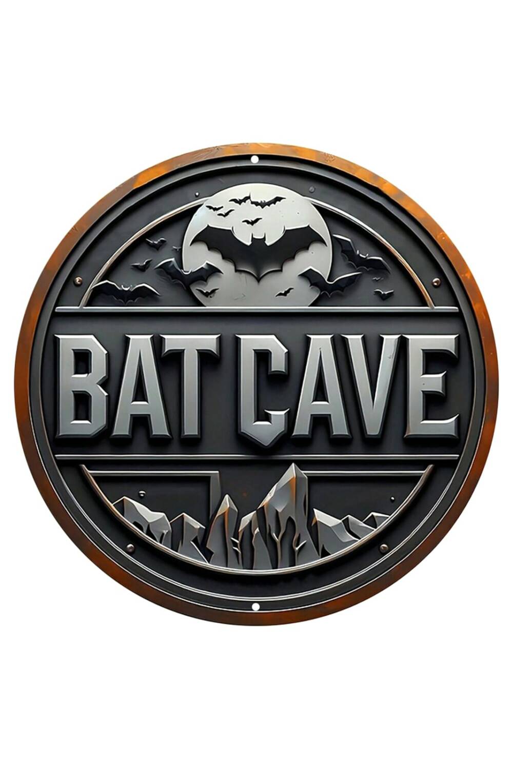 Mad Moonshine Metallschild Bat Cave rund