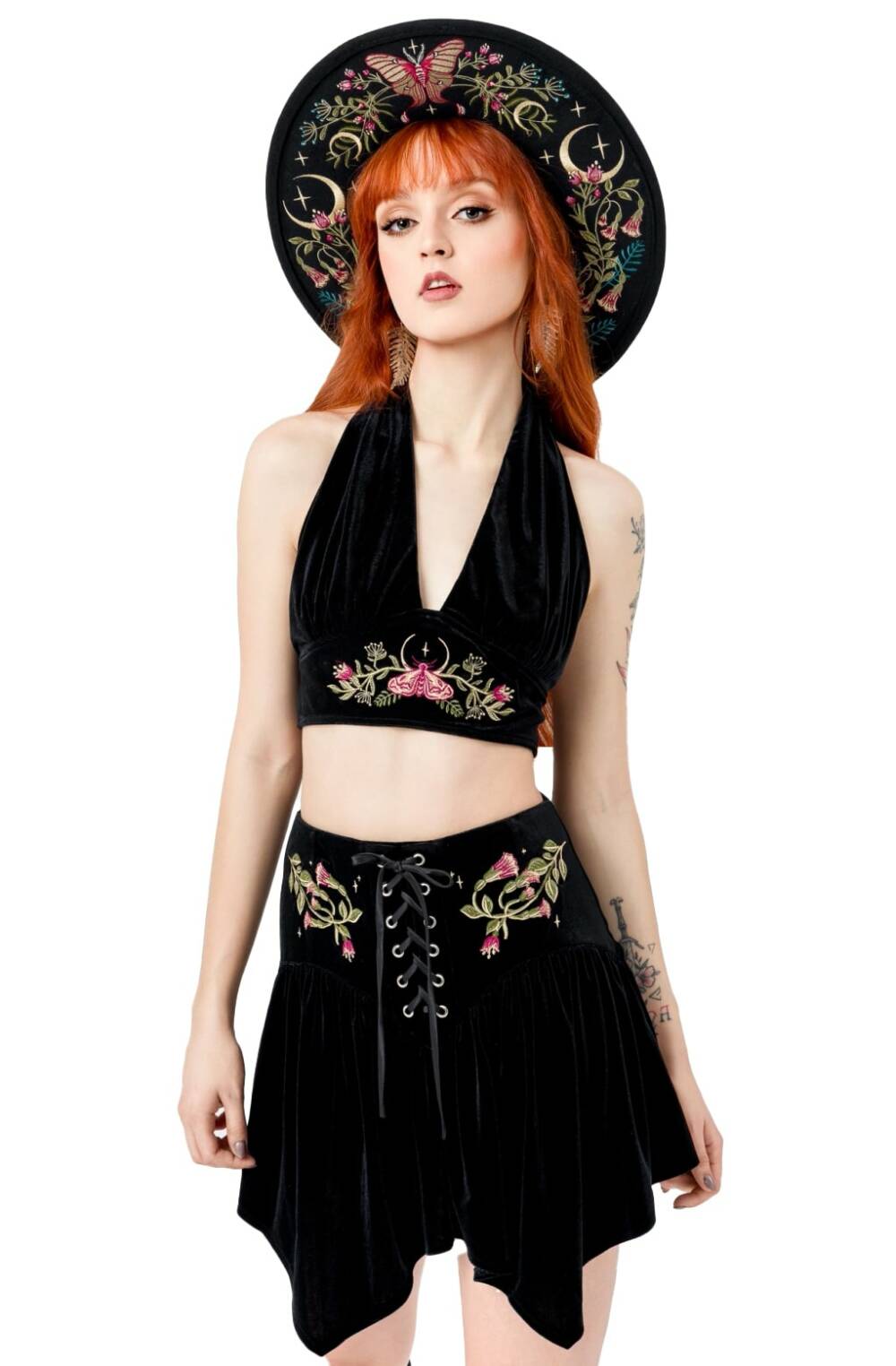 Restyle Neckholder Crop Top Woodland Bloom